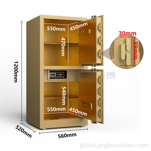 Dual Alarm Safe Box dual door large size safe three keys safe Supplier